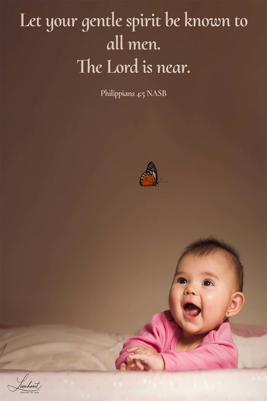 Baby and Butterfly (Philippians 4:5)